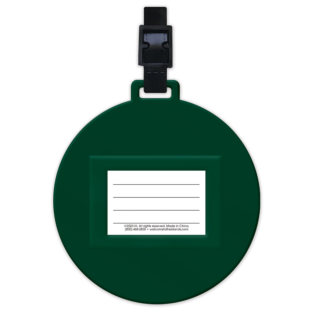 Circular luggage tag green