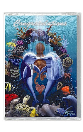 Congratulations dolphin wedding underwater card