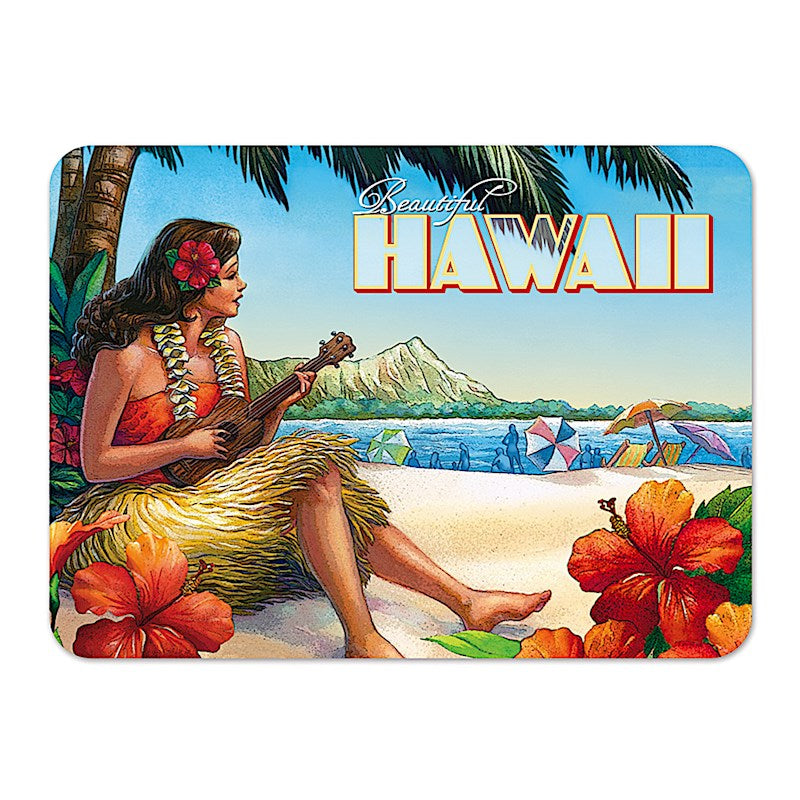 Die-Cut Tin Picture Magnet, Vintage Hawaiʻi