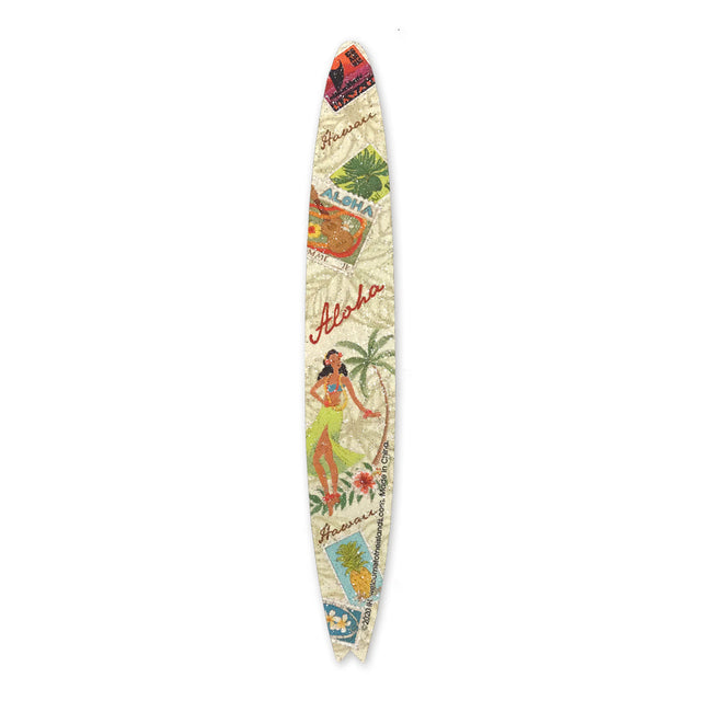 Emery Surfboard Stamped With Aloha