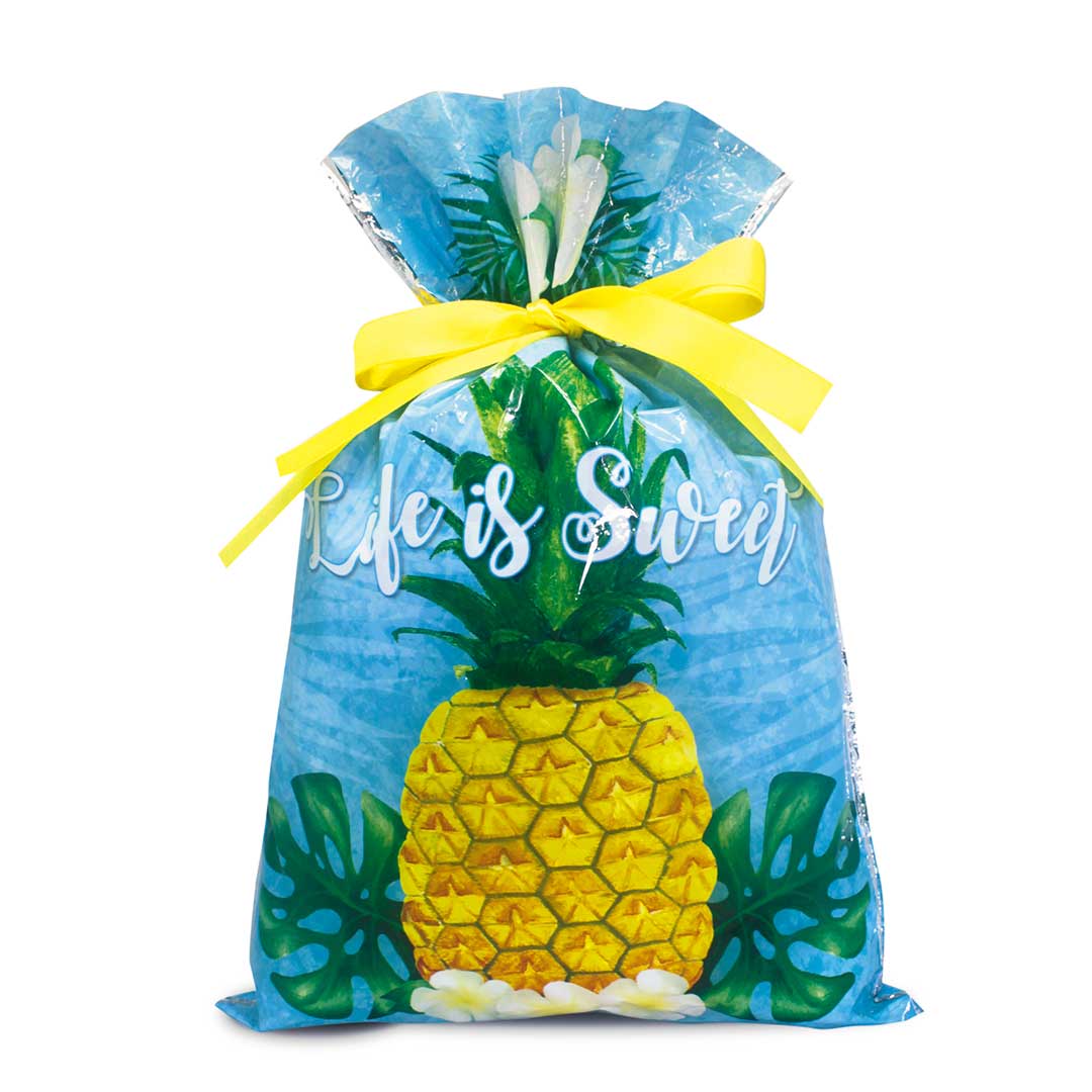 Foil Drawstring Gift Bags Large 3 Pack, Life Is Sweet