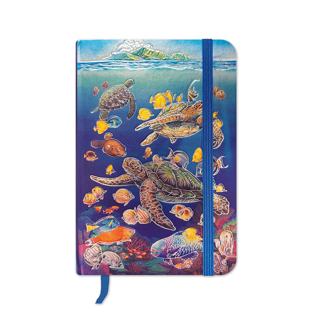 Foil Notebook with Elastic Band, Ocean of Friends