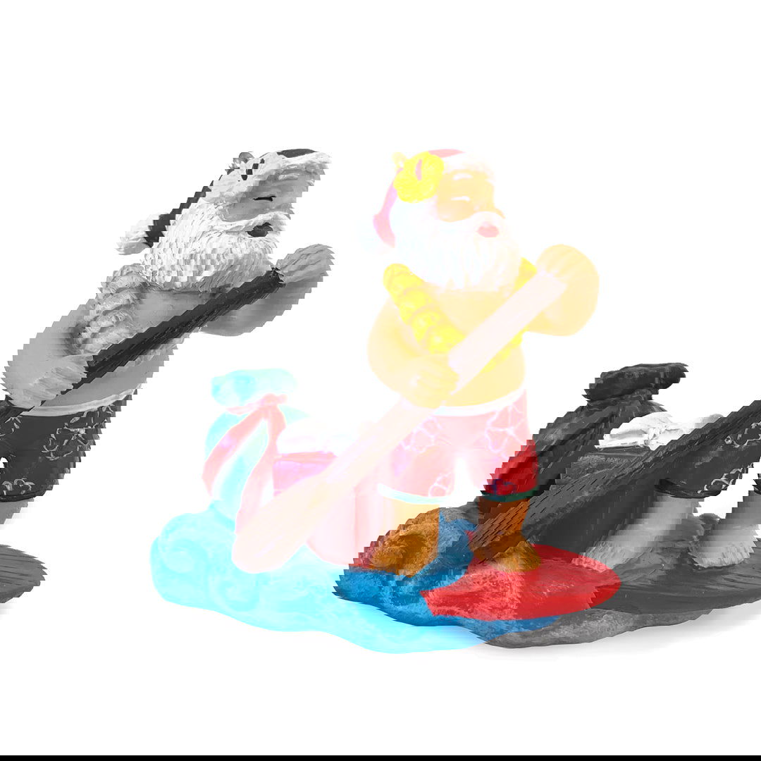 Hand Painted Ornament, Jolly Paddler Santa NEW!