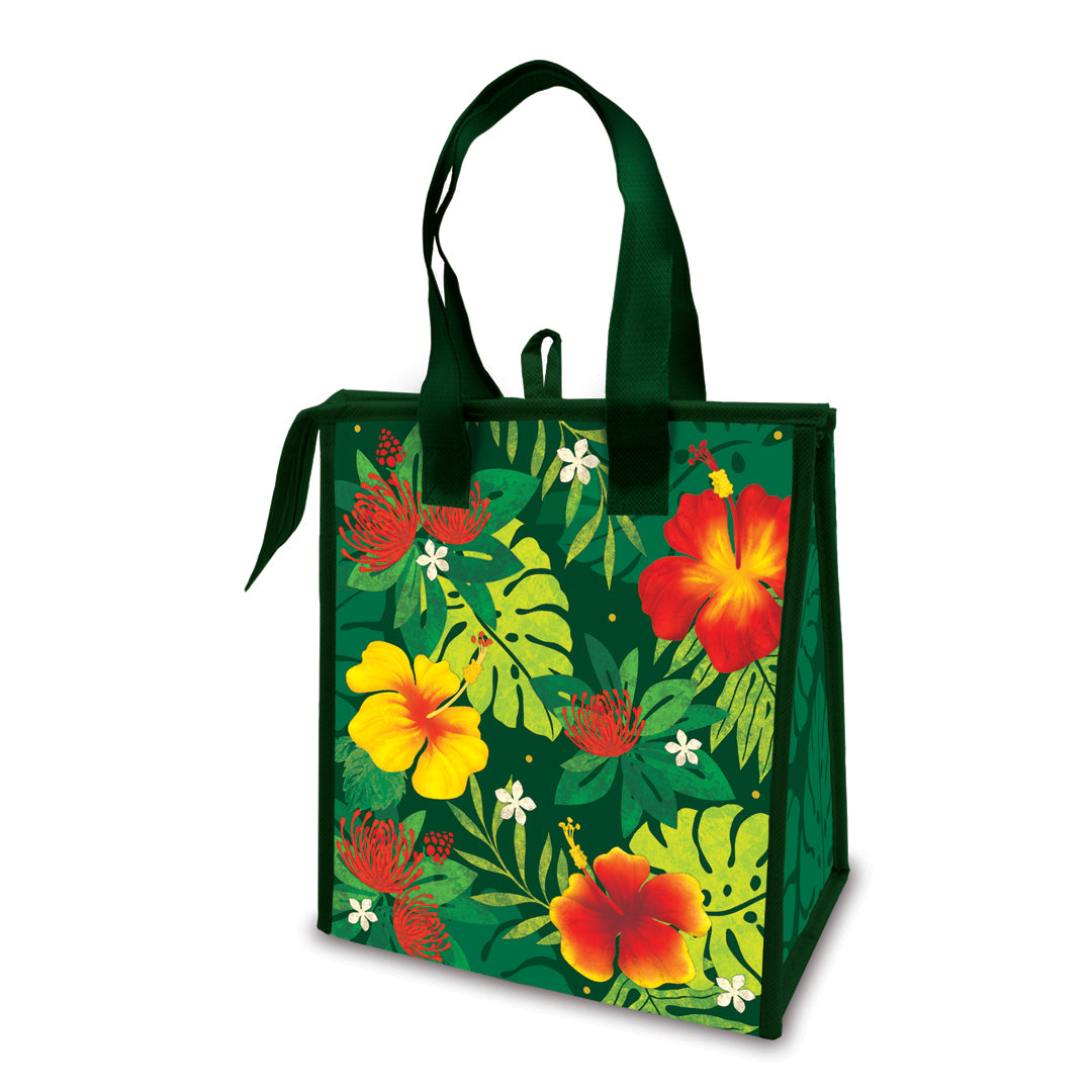 Holiday Insulated Tote, Floral Monstera