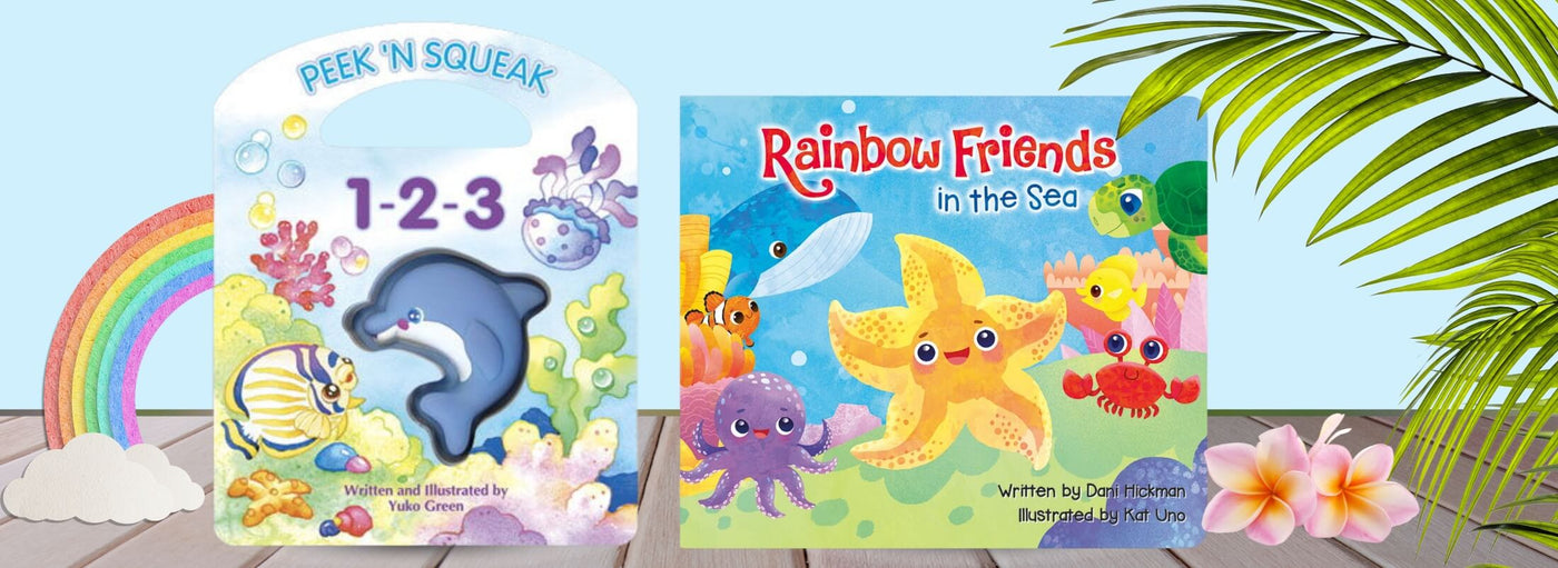 Island Heritage's board books collection banner, featuring durable and island-themed books perfect for little hands