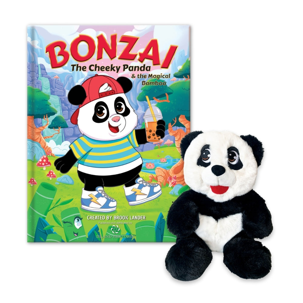 Bonzai Children's Book and Plush Gift Bundle featuring an engaging storybook about Bonzai the character, paired with a soft, cuddly plush toy for young readers.