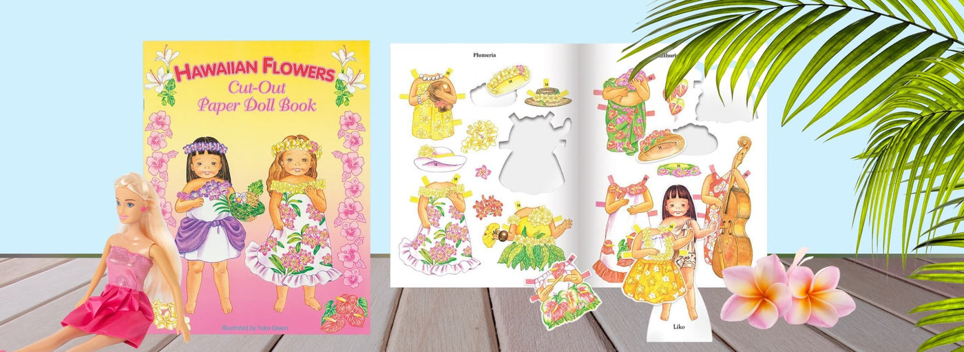 Island Heritage's cut-out paper doll books collection banner, featuring fun and creative designs inspired by the islands