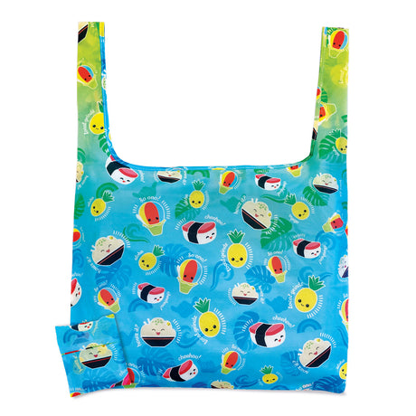 Foldable Tote featuring the Local Grindz design, showcasing island-inspired graphics for a stylish and practical accessory.