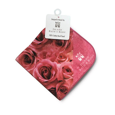 Island Rose Hand Towel with bold, colorful floral artwork, ideal for kitchen, bath, or as a thoughtful gift.