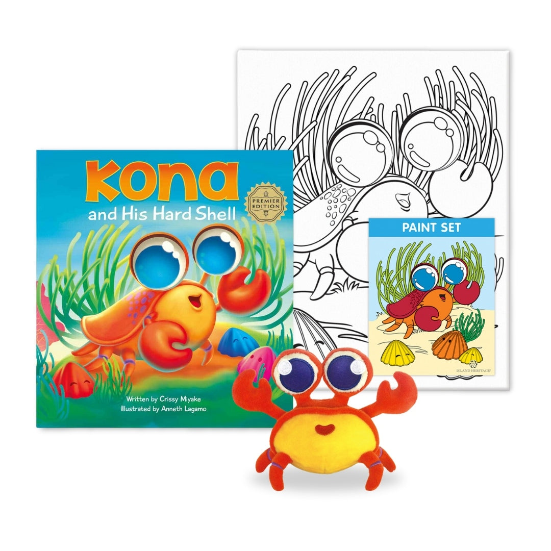 Kona Crab Children's Book and Toys Gift Bundle featuring a fun island storybook with matching toys to inspire imaginative play and reading.