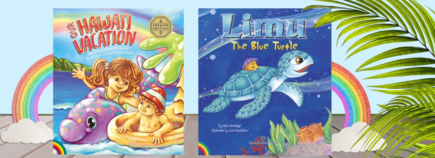 Island Heritage's Little Rainbow Books collection banner, showcasing colorful and engaging stories for young readers