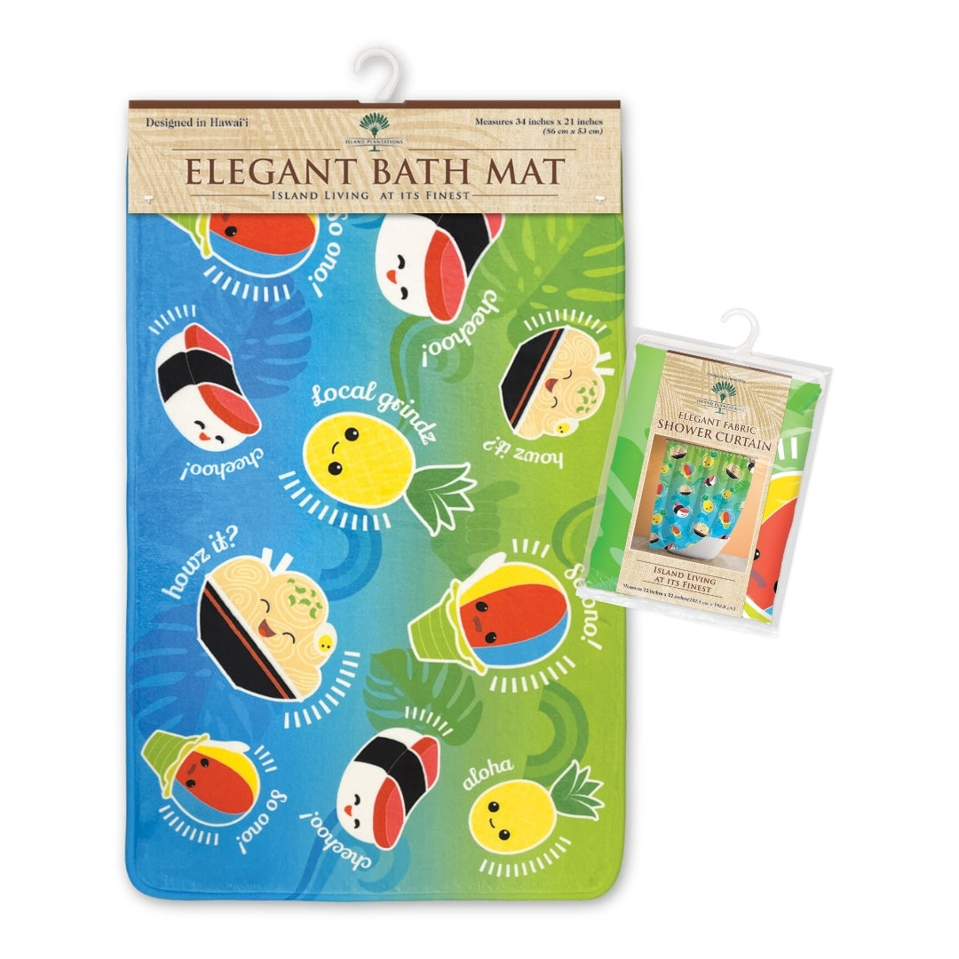 Local Grindz Bathroom Accessories Gift Bundle featuring playful, food-themed essentials to add a fun and flavorful touch to your bathroom décor.