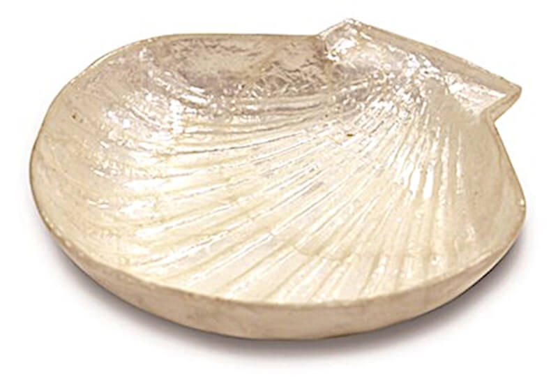 Mini Clamshell Soap Dish in a natural finish, 4-inch size, perfect for adding coastal charm to your bathroom or kitchen.