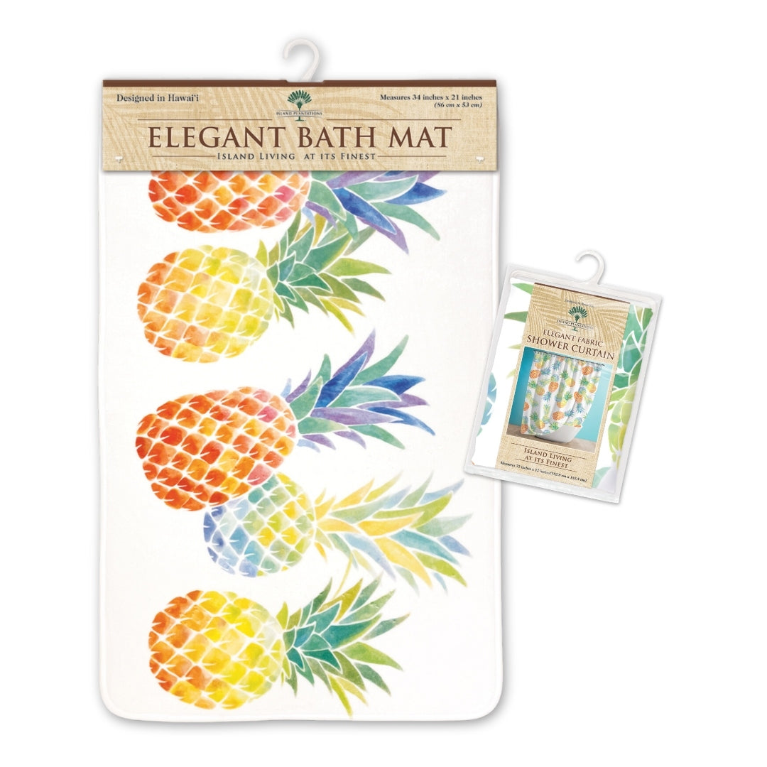Pineapple Bathroom Accessories Gift Bundle featuring cheerful, pineapple-themed décor and essentials to brighten any bathroom space.