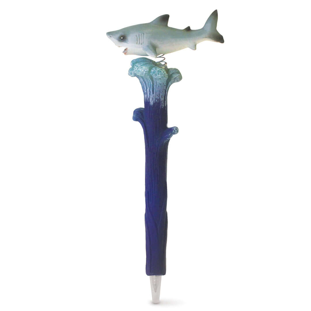 Shark-themed polyresin pen with detailed design for an ocean-inspired writing experience