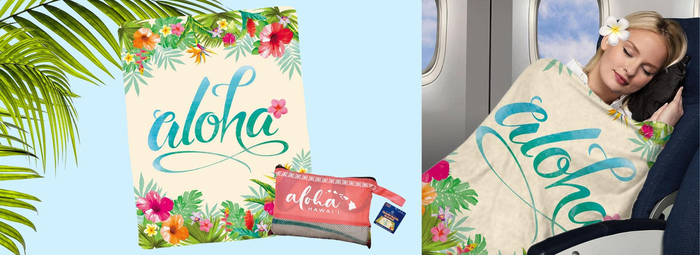 Stay cozy on your travels with Island Heritage travel blankets, combining comfort and Hawaiian-inspired designs for your journey.