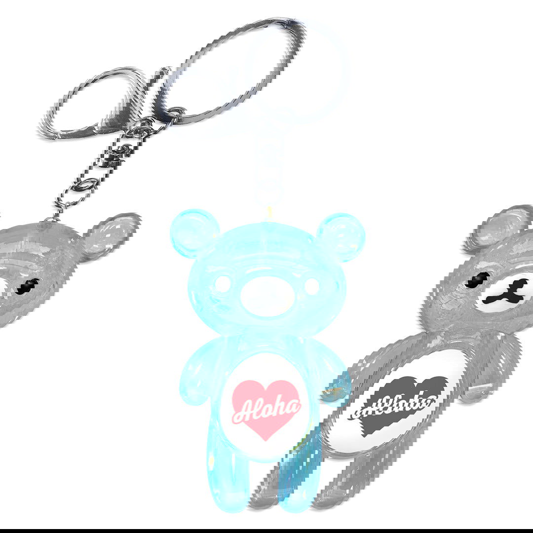 Island Bear Keychain, Aloha Heart – Blue