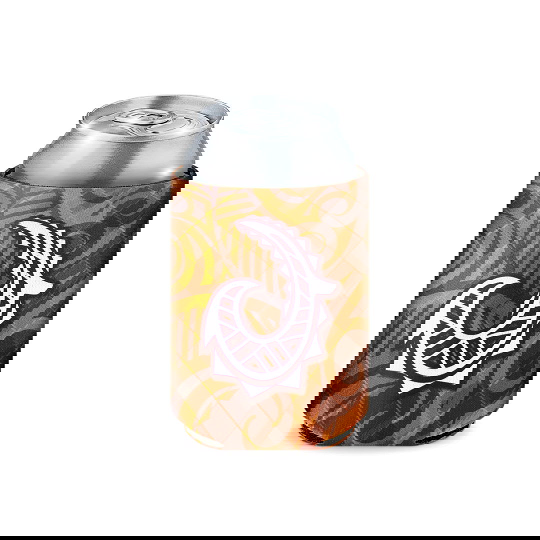 Island Can Cooler, Tribal Hook - Brown