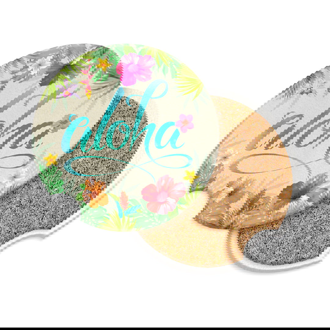 Island Car Coaster, Aloha Floral