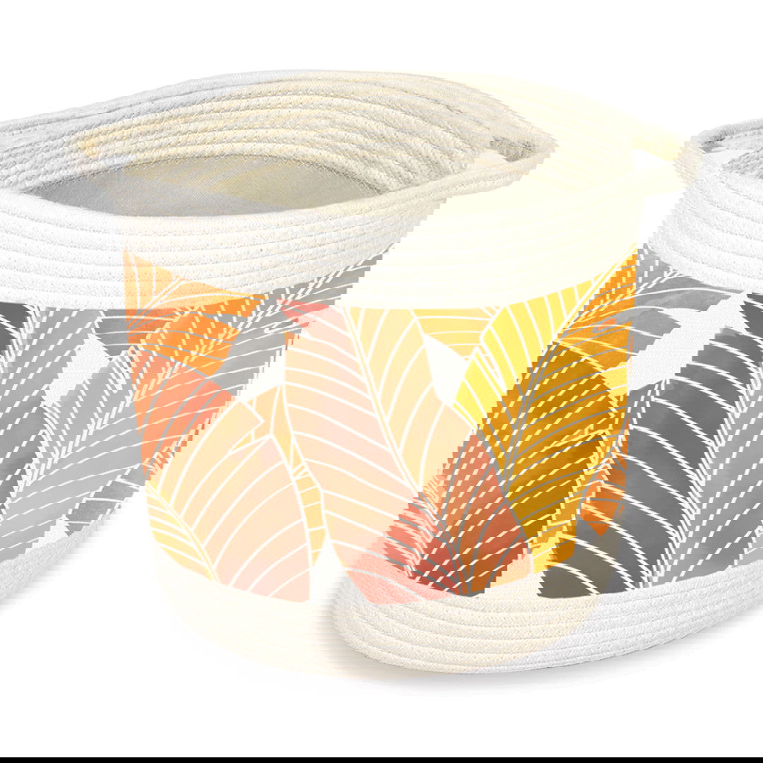 Storage Baskets, Tropical Leaves Brown - Large