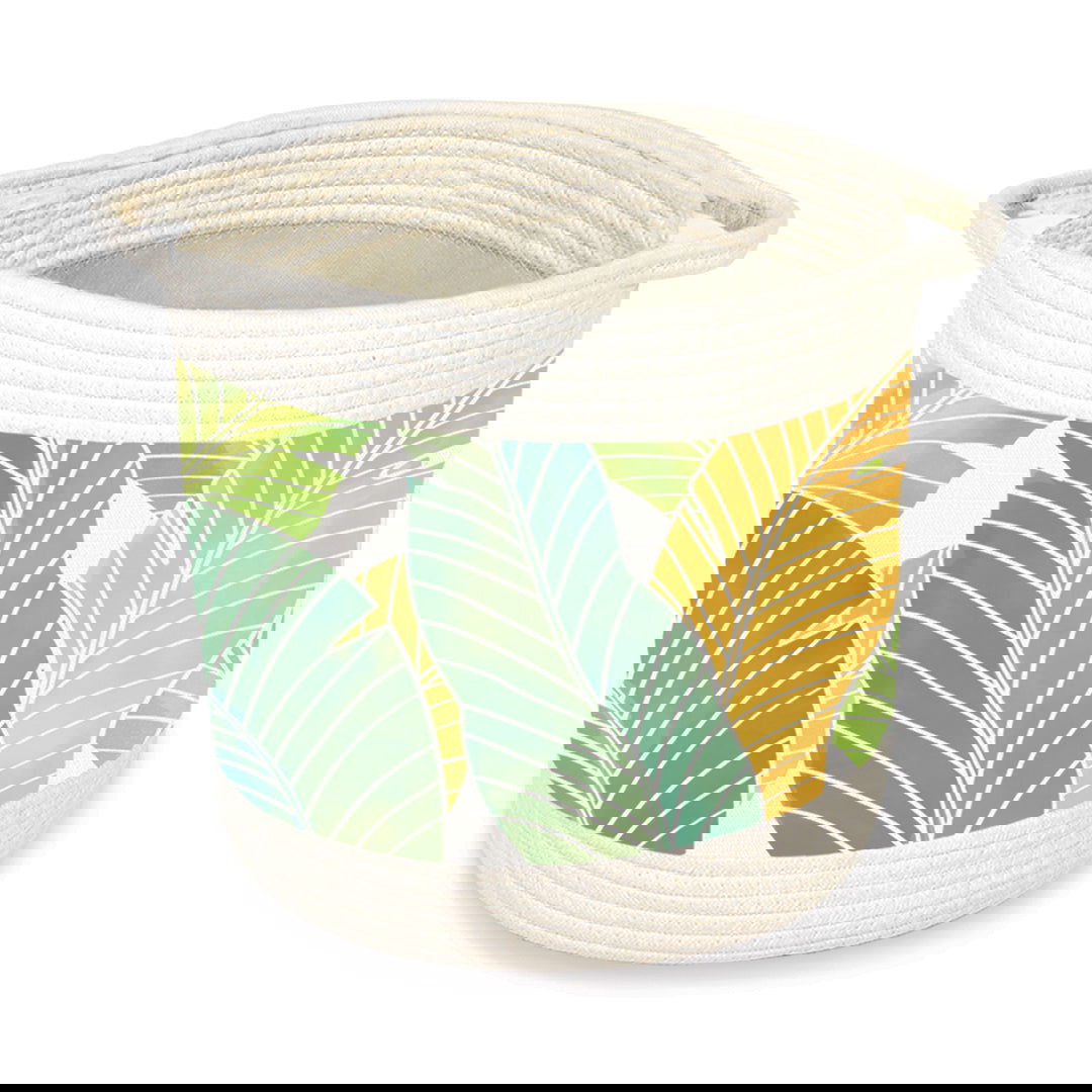 Storage Baskets, Tropical Leaves Green - Large