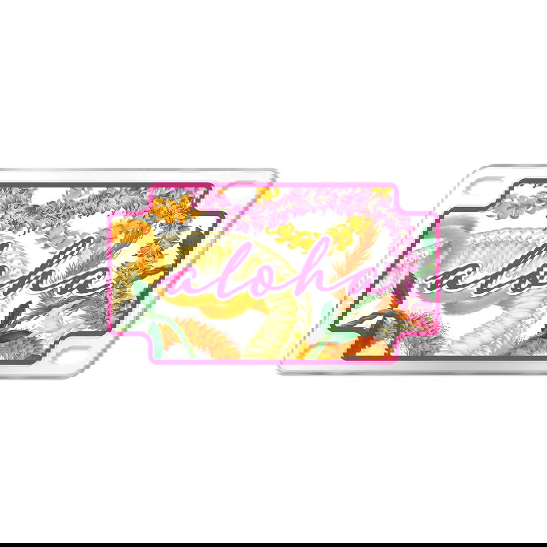 License Plate Shaped Magnet, Leis of Aloha
