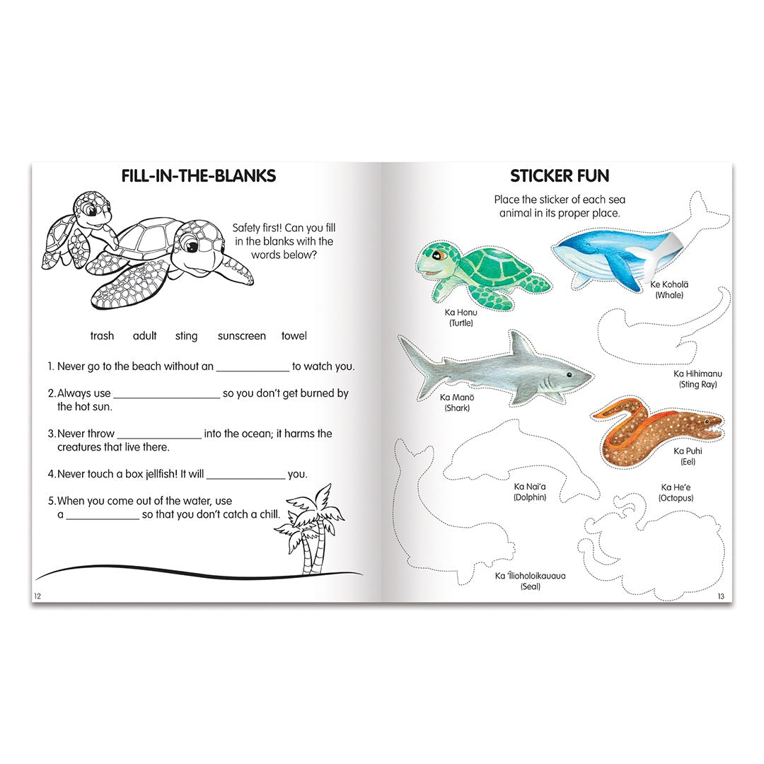 Limu the Blue Turtle Coloring and Activity Book