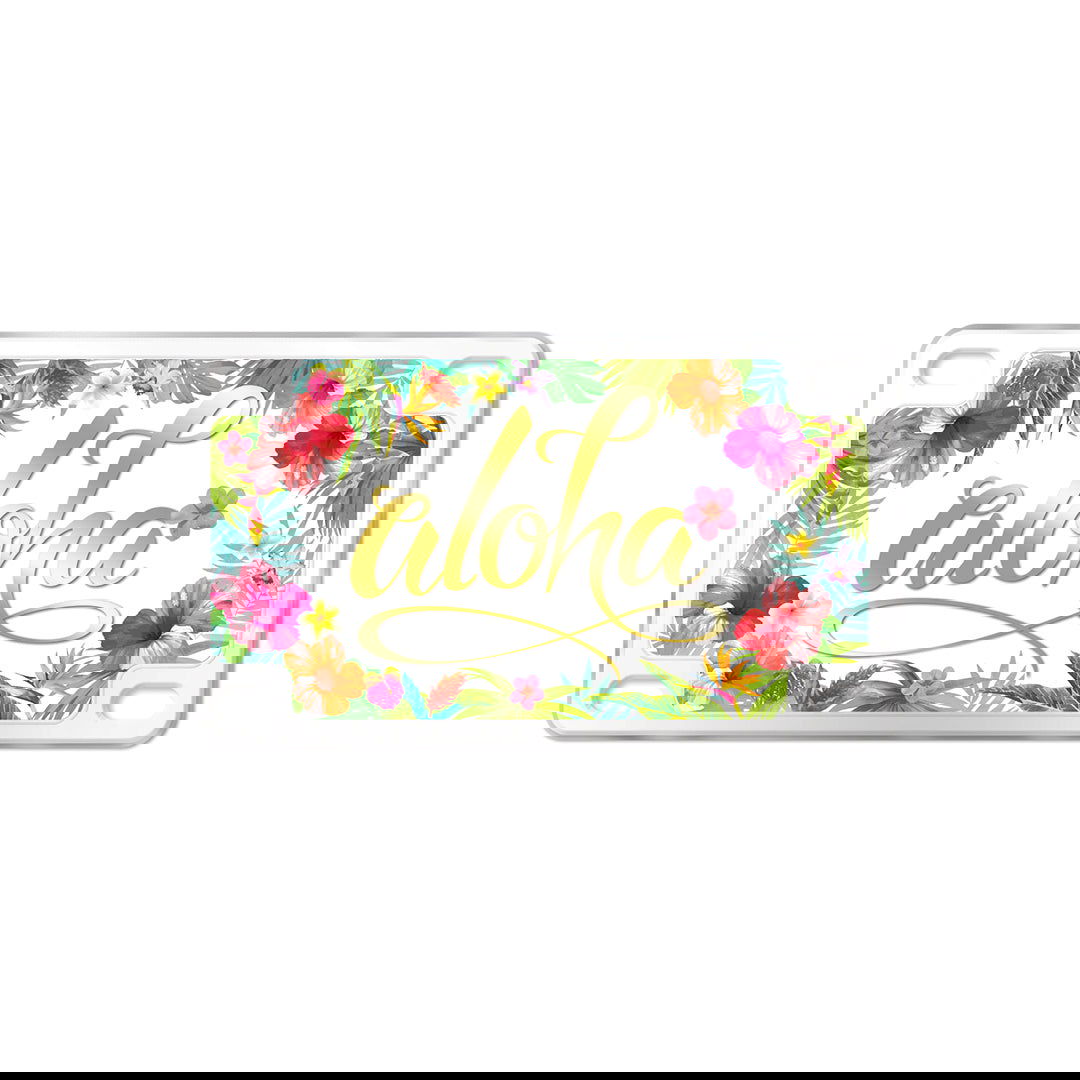 Magnet, License Plate - Aloha Floral