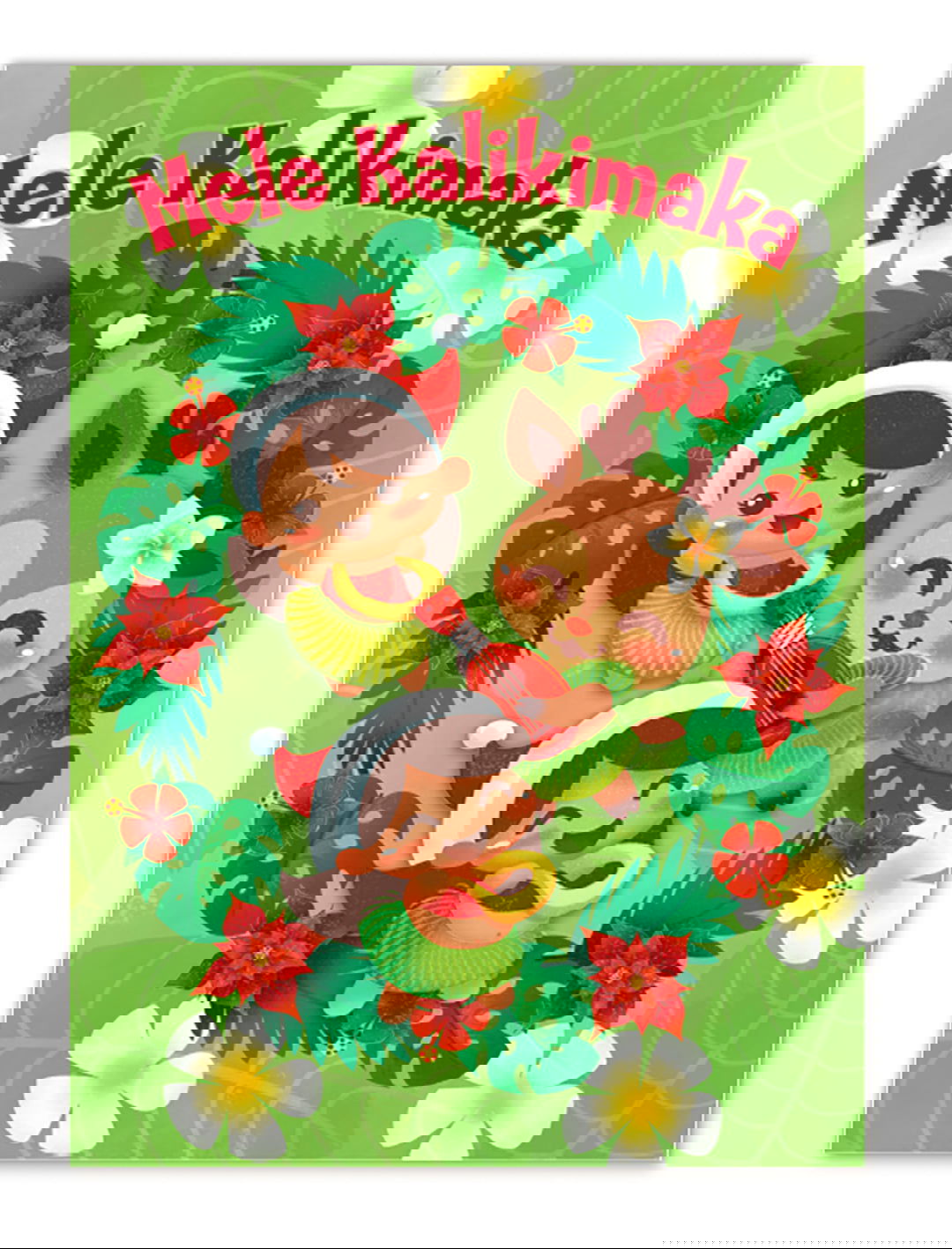 Mele Kalikimaka 12 Pack Cards, Mele Dancing Trio