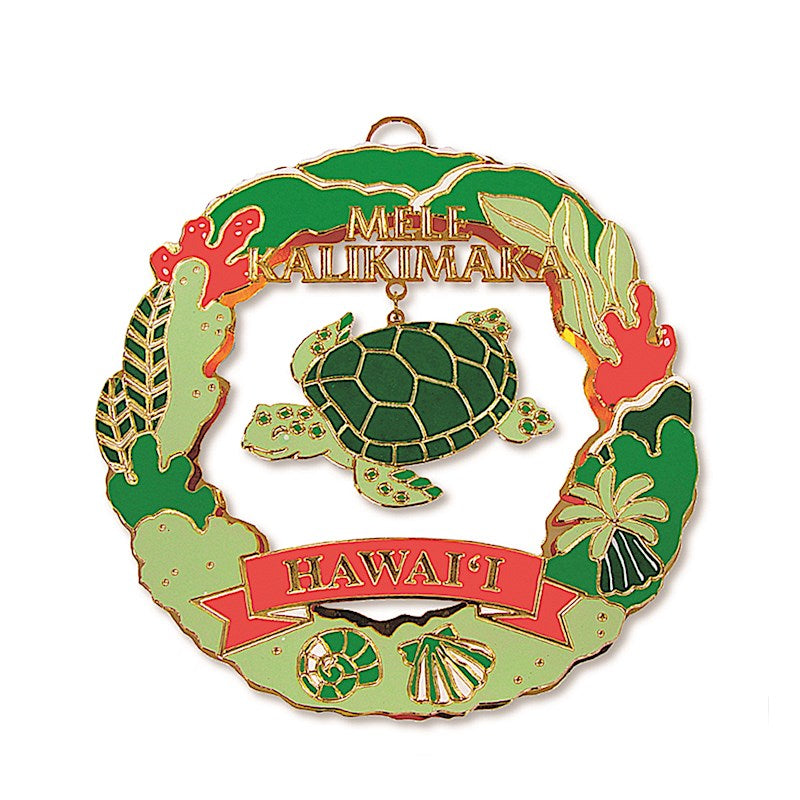 Metal Die Cut Ornament, Honu