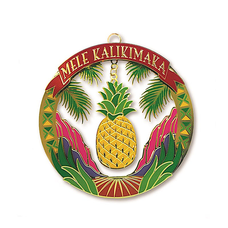 Metal Die Cut Ornament, Pineapple Plantation