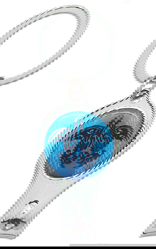 Nail clipper keychain featuring a Tribal Honu design, showcasing intricate tribal patterns of sea turtles, perfect for convenient nail care on the go.