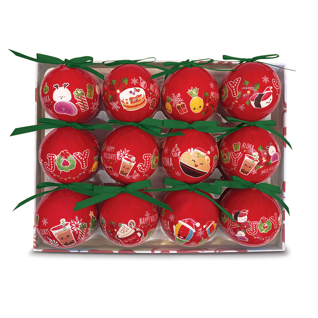 Paper Ball Ornaments 12 Pack, Festive Local Grindz