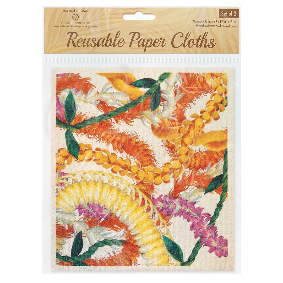 Reusable Paper Cloths, Leis of Aloha