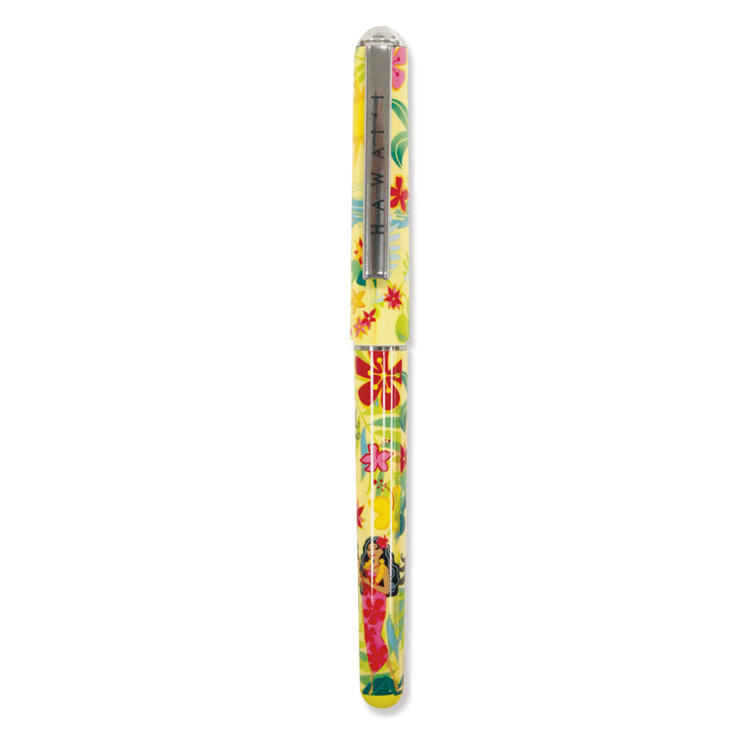 Single Roller Ball Pen, Island Hula Honeys - Yellow