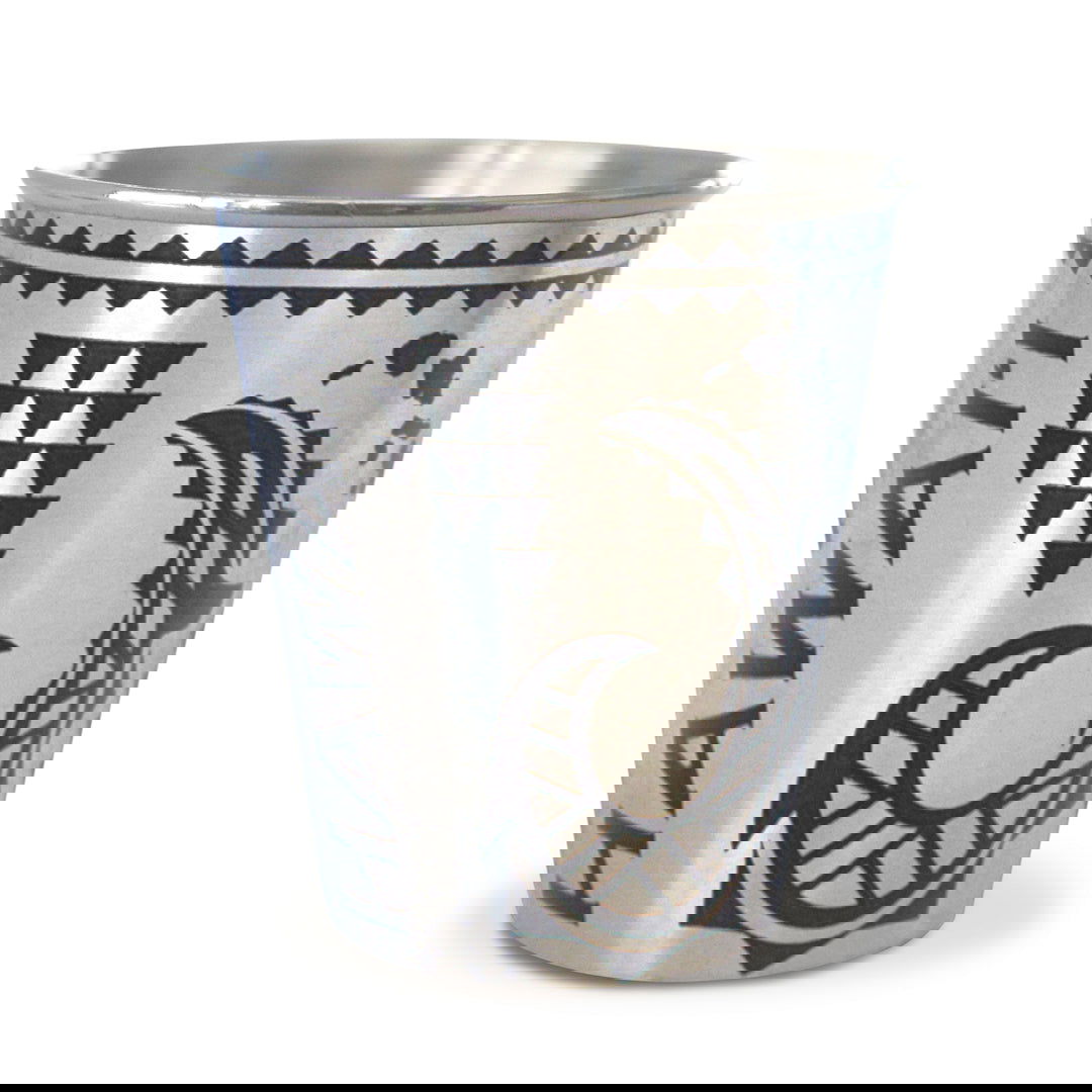 Stainless Steel Foil Shotglass, Tribal Hook