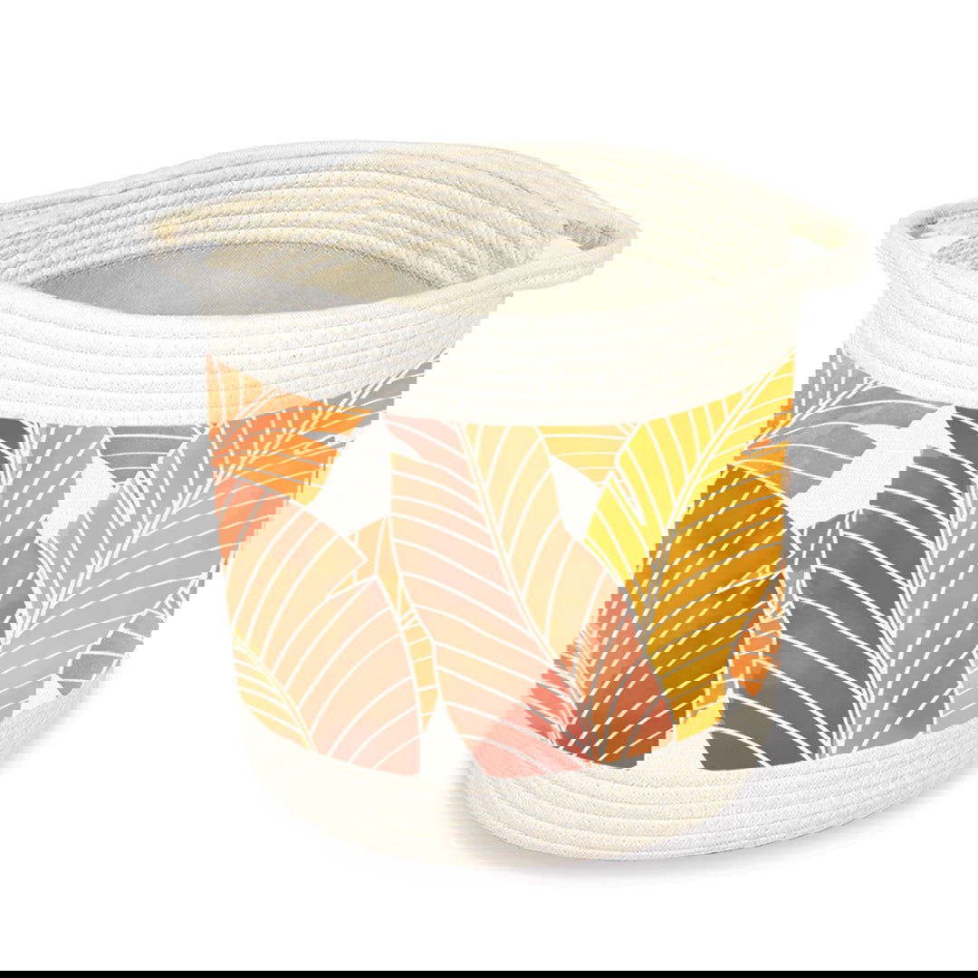 Storage Baskets, Tropical Leaves Brown - Small