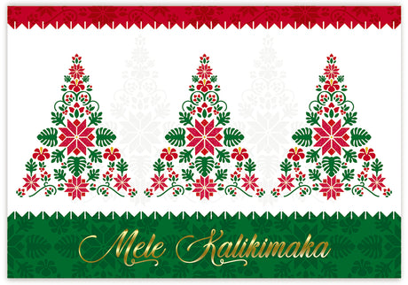 Supreme Box Mele Kalikimaka 12 Pack Cards, Hawaiian Holiday Tree