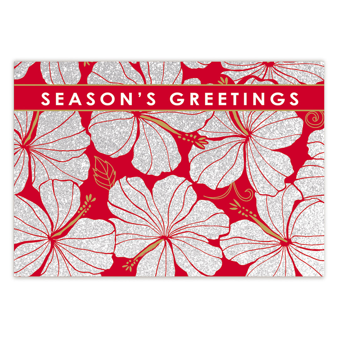 Supreme Box Mele Kalikimaka 12 Pack Cards, Hibiscus Chic White II