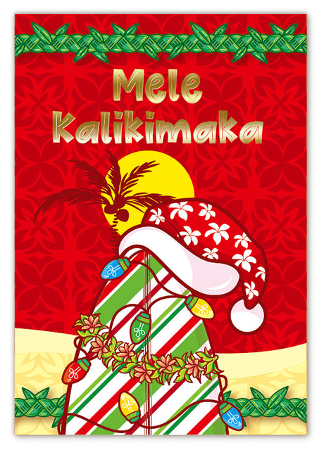 Supreme Box Mele Kalikimaka 12 Pack Cards, Santa's Sweet Surfboard
