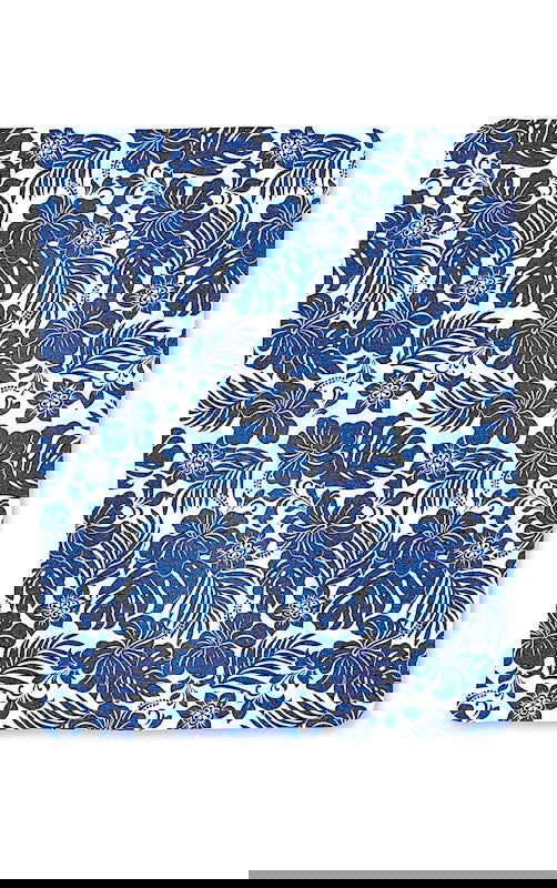 Travel blanket with strap featuring a Hibiscus Floral design, showcasing vibrant tropical flowers, perfect for staying cozy while traveling.