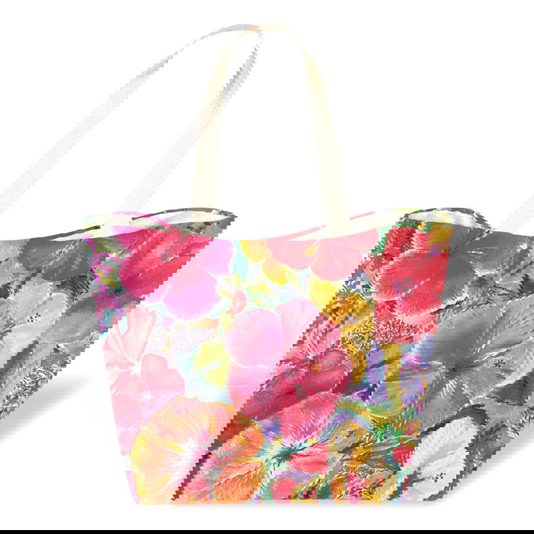 Tropical Beach Totes, Hibiscus Impression