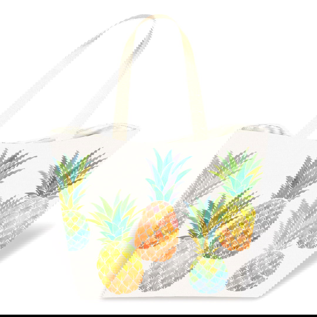 Tropical Beach Totes, Watercolor Pineapple