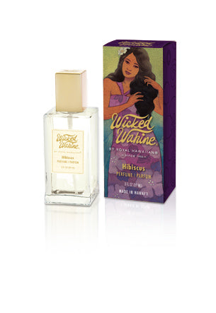 Wicked Wahine 3 oz. Hibiscus perfume with hibiscus, fruit, vanilla, and amber notes.