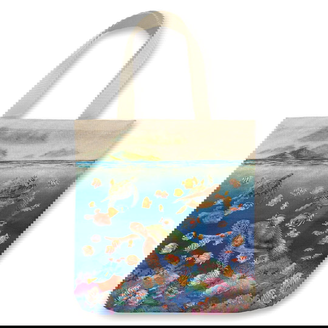 Woven Tote with Zipper, Ocean of Friends