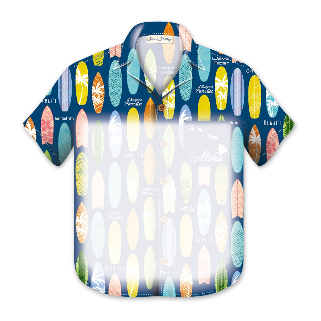 Aloha Shirt Magnetic Notepad, Aloha Boards, featuring a vibrant Hawaiian-themed design with 80 sheets