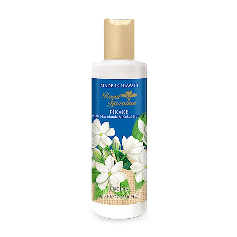 Royal Hawaiian Pikake Lotion bottle, featuring elegant floral packaging and branding