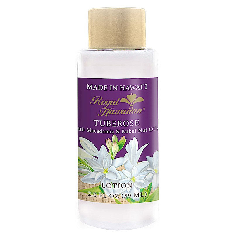 Royal Hawaiian Tuberose Lotion, showcasing its smooth and hydrating formula