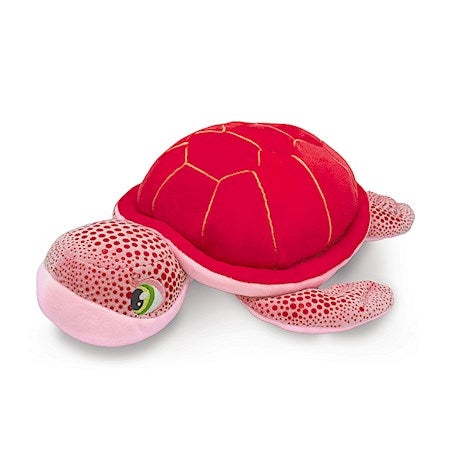Red and pink sea turtle plush
