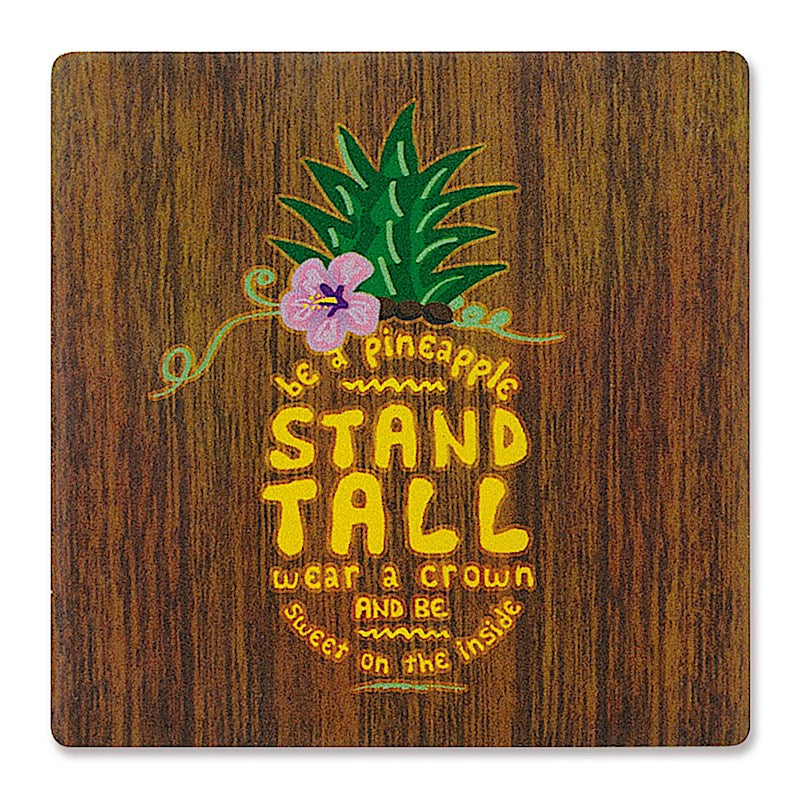Individual Absorbent Ceramic Coaster, Be a Pineapple